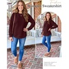 image:imageANRABESS Women Long Sleeve Quilted Pattern Sweatshirt  Lightweight Fleece Hoodie Loose Fit Crewneck Diamond Pullover TopsSoft Casual for DailySchoolOfficeFall amp WinterDeep Red