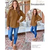 image:imageANRABESS Women Long Sleeve Quilted Pattern Sweatshirt  Lightweight Fleece Hoodie Loose Fit Crewneck Diamond Pullover TopsSoft Casual for DailySchoolOfficeFall amp WinterCaramel