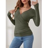 image:imageANRABESS Women Long Sleeve V Neck Shirts  Comfy Soft Sexy SweaterSlim Fit Wrap Top Daily Work Office Vacation Outfits Casual Dressy Spring Fall WinterDeep Green