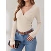 image:imageANRABESS Women Long Sleeve V Neck Shirts  Comfy Soft Sexy SweaterSlim Fit Wrap Top Daily Work Office Vacation Outfits Casual Dressy Spring Fall WinterLight Khaki
