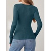 image:imageANRABESS Women Long Sleeve V Neck Shirts  Comfy Soft Sexy SweaterSlim Fit Wrap Top Daily Work Office Vacation Outfits Casual Dressy Spring Fall WinterTeal