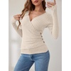 image:imageANRABESS Women Long Sleeve V Neck Shirts  Comfy Soft Sexy SweaterSlim Fit Wrap Top Daily Work Office Vacation Outfits Casual Dressy Spring Fall WinterLight Khaki