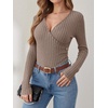 image:imageANRABESS Women Long Sleeve V Neck Shirts  Comfy Soft Sexy SweaterSlim Fit Wrap Top Daily Work Office Vacation Outfits Casual Dressy Spring Fall WinterTan