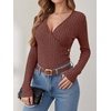 image:imageANRABESS Women Long Sleeve V Neck Shirts  Comfy Soft Sexy SweaterSlim Fit Wrap Top Daily Work Office Vacation Outfits Casual Dressy Spring Fall WinterRust Orange