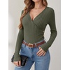image:imageANRABESS Women Long Sleeve V Neck Shirts  Comfy Soft Sexy SweaterSlim Fit Wrap Top Daily Work Office Vacation Outfits Casual Dressy Spring Fall WinterDeep Green