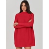 image:imageANRABESS Women Oversized Casual Loose Turtleneck Long Sleeve Slouchy Baggy Knit Tunic Sweaters Pullover 2026 Fall OutfitsRed