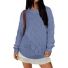 image:imageANRABESS Women Oversized Chunky Cable Knitted Vintage Sweater 2026 Fall Winter OutfitsBlue