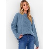 image:imageANRABESS Women Oversized Chunky Cable Knitted Vintage Sweater 2026 Fall Winter OutfitsGrey Blue