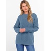 image:imageANRABESS Women Oversized Chunky Cable Knitted Vintage Sweater 2026 Fall Winter OutfitsGrey Blue
