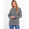 image:imageANRABESS Women Oversized Chunky Cable Knitted Vintage Sweater 2026 Fall Winter OutfitsLight Grey