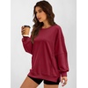 image:imageANRABESS Women Oversized Long Sleeve Sweatshirts Crewneck Side Slit Loose Teen Girl Pullover Top 2026 Fall Y2K Trendy OutfitsDark Red