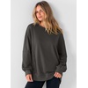 image:imageANRABESS Women Oversized Long Sleeve Sweatshirts Crewneck Side Slit Loose Teen Girl Pullover Top 2026 Fall Y2K Trendy OutfitsDeep Gray