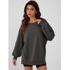 image:imageANRABESS Women Oversized Long Sleeve Sweatshirts Crewneck Side Slit Loose Teen Girl Pullover Top 2026 Fall Y2K Trendy OutfitsDeep Gray