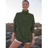 image:imageANRABESS Women Quarter Zip Oversized Casual Loose Rib Knit Cozy Pullover Sweaters Top 2026 Fall Fashion Outfits ClothesArmy Green