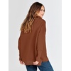 image:imageANRABESS Women Quarter Zip Oversized Casual Loose Rib Knit Cozy Pullover Sweaters Top 2026 Fall Fashion Outfits ClothesCaramel