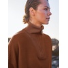 image:imageANRABESS Women Quarter Zip Oversized Casual Loose Rib Knit Cozy Pullover Sweaters Top 2026 Fall Fashion Outfits ClothesCaramel