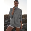 image:imageANRABESS Women Quarter Zip Oversized Casual Loose Rib Knit Cozy Pullover Sweaters Top 2026 Fall Fashion Outfits ClothesDark Grey