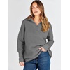 image:imageANRABESS Women Quarter Zip Oversized Casual Loose Rib Knit Cozy Pullover Sweaters Top 2026 Fall Fashion Outfits ClothesDark Grey