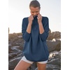 image:imageANRABESS Women Quarter Zip Oversized Casual Loose Rib Knit Cozy Pullover Sweaters Top 2026 Fall Fashion Outfits ClothesDeep Blue