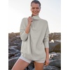 image:imageANRABESS Women Quarter Zip Oversized Casual Loose Rib Knit Cozy Pullover Sweaters Top 2026 Fall Fashion Outfits ClothesGray