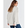 image:imageANRABESS Women Quarter Zip Oversized Casual Loose Rib Knit Cozy Pullover Sweaters Top 2026 Fall Fashion Outfits ClothesGray