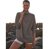 image:imageANRABESS Women Quarter Zip Oversized Casual Loose Rib Knit Cozy Pullover Sweaters Top 2026 Fall Fashion Outfits ClothesGray Coffee