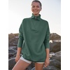 image:imageANRABESS Women Quarter Zip Oversized Casual Loose Rib Knit Cozy Pullover Sweaters Top 2026 Fall Fashion Outfits ClothesGreen