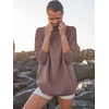 image:imageANRABESS Women Quarter Zip Oversized Casual Loose Rib Knit Cozy Pullover Sweaters Top 2026 Fall Fashion Outfits ClothesNutmeg