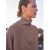 image:imageANRABESS Women Quarter Zip Oversized Casual Loose Rib Knit Cozy Pullover Sweaters Top 2026 Fall Fashion Outfits ClothesNutmeg