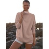 image:imageANRABESS Women Quarter Zip Oversized Casual Loose Rib Knit Cozy Pullover Sweaters Top 2026 Fall Fashion Outfits ClothesPeach Brown