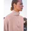 image:imageANRABESS Women Quarter Zip Oversized Casual Loose Rib Knit Cozy Pullover Sweaters Top 2026 Fall Fashion Outfits ClothesPink