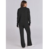 image:imageANRABESS Women Two Piece Outfits Sweater Sets Lounge Waffle Knit Pullover Matching Wide Leg Pants Tracksuit 2026 Fall FashionBlack
