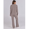 image:imageANRABESS Women Two Piece Outfits Sweater Sets Lounge Waffle Knit Pullover Matching Wide Leg Pants Tracksuit 2026 Fall FashionCamel