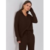image:imageANRABESS Women Two Piece Outfits Sweater Sets Lounge Waffle Knit Pullover Matching Wide Leg Pants Tracksuit 2026 Fall FashionChocola
