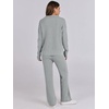 image:imageANRABESS Women Two Piece Outfits Sweater Sets Lounge Waffle Knit Pullover Matching Wide Leg Pants Tracksuit 2026 Fall FashionGrey