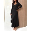 image:imageANRABESS Womens Bodycon Scoop Neck Long Sleeve Maxi Dress  Soft Brushed Lined Stretch KnitSlim Fit Loungewear Night Out Party DressesCasual Elegant StyleSpring Fall Winter WearBlack