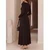 image:imageANRABESS Womens Bodycon Scoop Neck Long Sleeve Maxi Dress  Soft Brushed Lined Stretch KnitSlim Fit Loungewear Night Out Party DressesCasual Elegant StyleSpring Fall Winter WearDark Brown