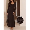 image:imageANRABESS Womens Bodycon Scoop Neck Long Sleeve Maxi Dress  Soft Brushed Lined Stretch KnitSlim Fit Loungewear Night Out Party DressesCasual Elegant StyleSpring Fall Winter WearDark Brown