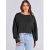 image:imageANRABESS Womens Cropped Sweatshirts Oversized Crewneck Long Sleeve Tops 2026 Spring Winter Loose Pullover Teen Girls ClothesBlack