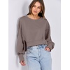 image:imageANRABESS Womens Cropped Sweatshirts Oversized Crewneck Long Sleeve Tops 2026 Spring Winter Loose Pullover Teen Girls ClothesBrown