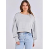 image:imageANRABESS Womens Cropped Sweatshirts Oversized Crewneck Long Sleeve Tops 2026 Spring Winter Loose Pullover Teen Girls ClothesGray