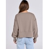 image:imageANRABESS Womens Cropped Sweatshirts Oversized Crewneck Long Sleeve Tops 2026 Spring Winter Loose Pullover Teen Girls ClothesKhaki