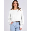 image:imageANRABESS Womens Cropped Sweatshirts Oversized Crewneck Long Sleeve Tops 2026 Spring Winter Loose Pullover Teen Girls ClothesWhite