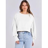 image:imageANRABESS Womens Cropped Sweatshirts Oversized Crewneck Long Sleeve Tops 2026 Spring Winter Loose Pullover Teen Girls ClothesWhite