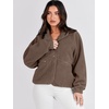image:imageANRABESS Womens Fuzzy Fleece Jacket Fall Casual Long Sleeve Cropped Sherpa Button Down Shacket Coats Outwear With PocketsCoffee
