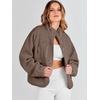 image:imageANRABESS Womens Fuzzy Fleece Jacket Fall Casual Long Sleeve Cropped Sherpa Button Down Shacket Coats Outwear With PocketsCoffee