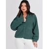 image:imageANRABESS Womens Fuzzy Fleece Jacket Fall Casual Long Sleeve Cropped Sherpa Button Down Shacket Coats Outwear With PocketsDark Green