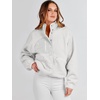 image:imageANRABESS Womens Fuzzy Fleece Jacket Fall Casual Long Sleeve Cropped Sherpa Button Down Shacket Coats Outwear With PocketsGray