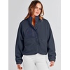 image:imageANRABESS Womens Fuzzy Fleece Jacket Fall Casual Long Sleeve Cropped Sherpa Button Down Shacket Coats Outwear With PocketsNavy Blue