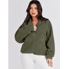 image:imageANRABESS Womens Fuzzy Fleece Jacket Fall Casual Long Sleeve Cropped Sherpa Button Down Shacket Coats Outwear With PocketsOlive